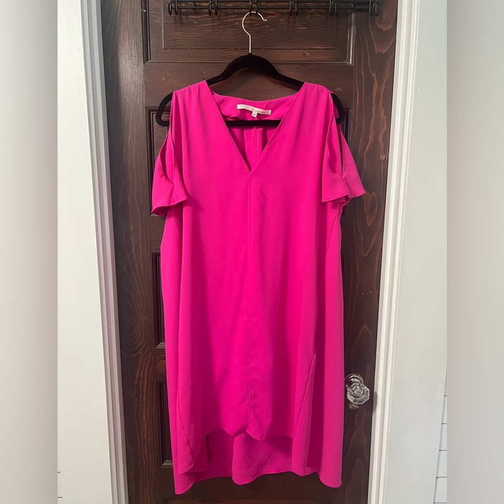 Rachel Roy Coretta V-Neck Shift pockets pink